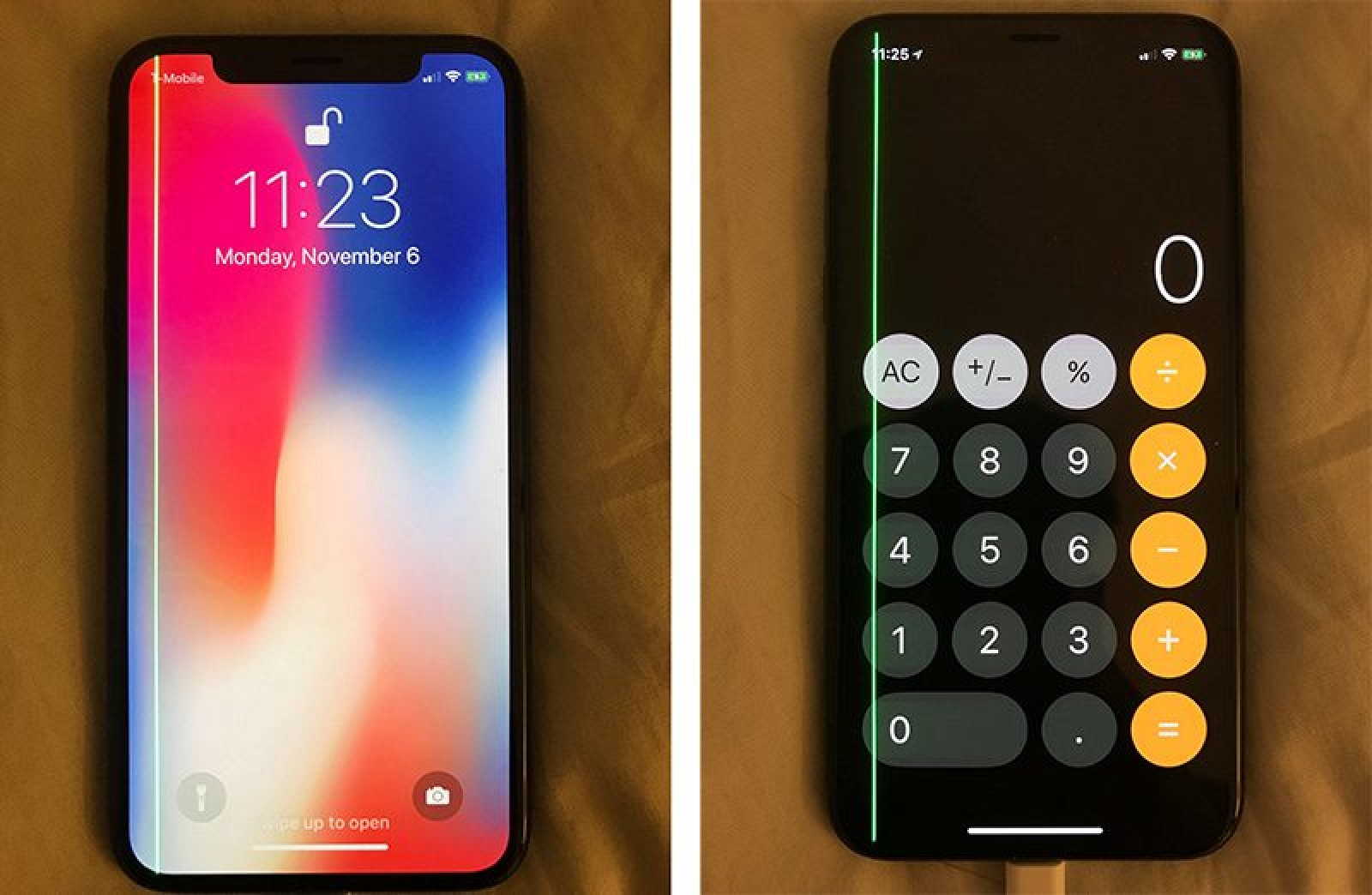 Зеленая полоса на дисплее iPhone X